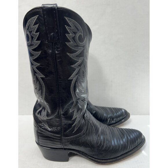 Dan Post Boots Mens Sz 10 EW Teju Lizard Western Cowboy Exotic Leather El Paso - Picture 2 of 12